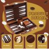 Backgammon, Backgammon Case, Backgammon Wood, with High-Quality Leather Case, Portable and Travel Backgammon Set (Brown)