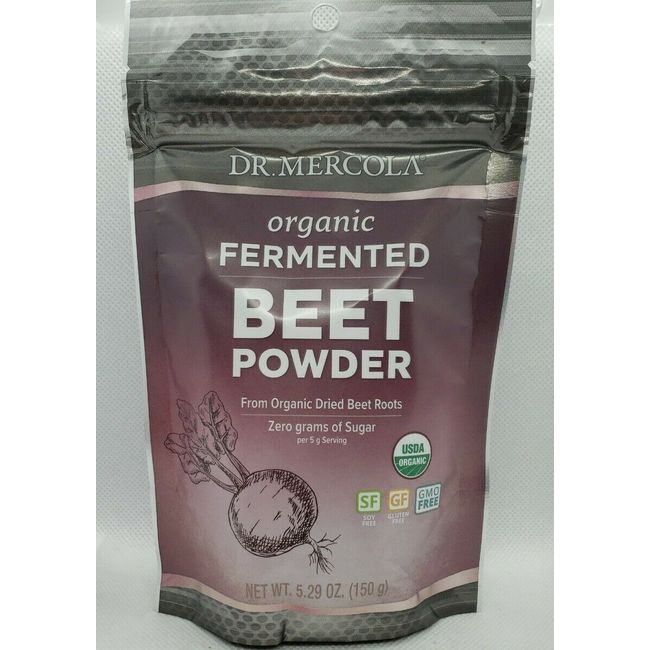 Dr. Mercola Organic Fermented Beet Root Powder [ZERO SUGAR] 5.29 oz.