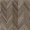 Gradient Chevron In Dark Grey Stripes Faux 3-D Wallpaper