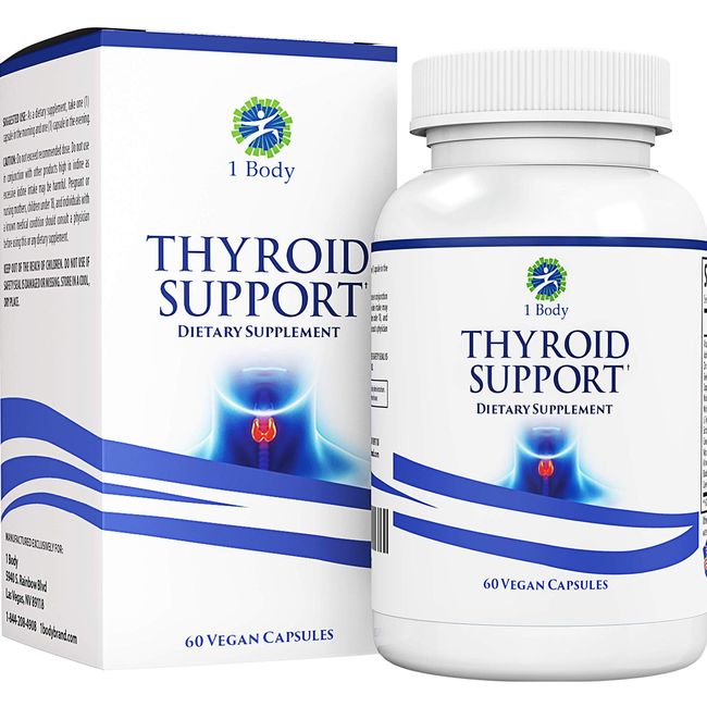 Thyroid Support Iodine Thyroid Energy Focus Formula Vegetarian & Non-GMO Vitamin B12 Complex Zinc Selenium Ashwagandha Copper Thyroid Hormone Function Support, 60 Tablets