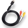 PS2 PS1 PS3 to AV Cable 6ft AV Cable PS2 Console Composite 3 RCA Compatible for PlayStation 1 2 3 Replace AV Cable - Black