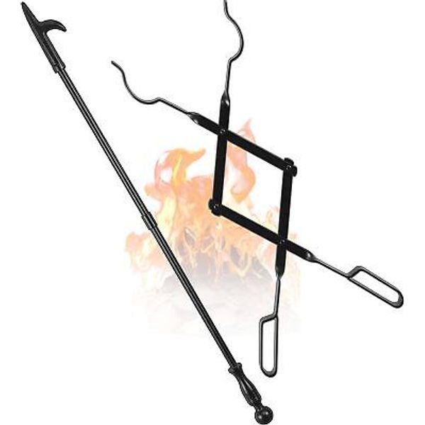 FEED GARDEN 32 Inch Fireplace Poker and 26 Tongs Set for Fire...