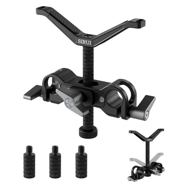 SIRUI AM-LB35 Camera Lens Support Lens Support, Universal 15 mm Rod Clamp, 55 mm Height Adjustable, 3 Extension Rods for Various Lenses