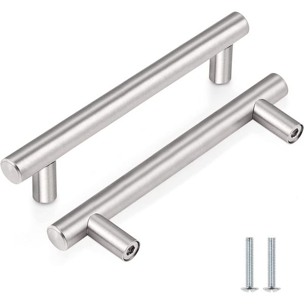 2 Pack Kitchen Cupboard Handles Stainless Steel Kitchen Door Handles Brushed Cabinet Handles Wardrobe Handles Drawer Handles (Hole Centre 76mm)