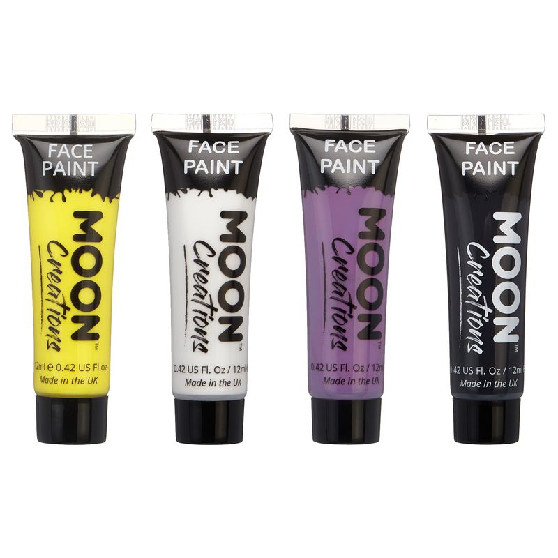 Moon Creations Face and Body Paint Set 6 Primary Colours with Brush Applicator main image 1