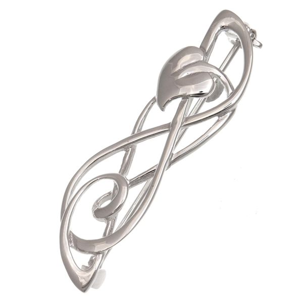 Alexander Castle 925 Sterling Silver Charles Rennie Mackintosh Brooch for Women - Silver Brooch Pin with Jewellery Gift Box - 45mm x 14mm