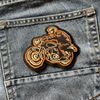 Embroidered Biker on Motorcycle Iron on Patch