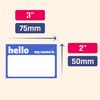 200 Pack - Hello My Name Is Stickers, 75 x 50 mm - Blue