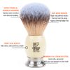 Luxury Shaving Brush for Men by VIKINGS BLADE, Ultra Heavy Acrylic & 316L Steel Handle, Super Strong Knot Backbone, Minimal Shedding, Fast Lather, Extremely Smooth & Plush on Skin (White Knight)