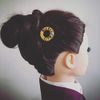 tamarusan (tamarusan) Cheetah Glance Chin Closure Hair Pins Yellow Black Jaw