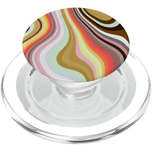 Liquid Swirl Retro 60s 70s Aesthetic Indie Hippie Funky PopSockets MagSafe PopGrip for iPhone