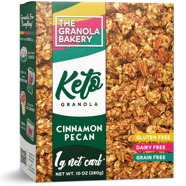 TGB Cinnamon Keto Nut Granola | 1g Net Carb Cereal | Low Carb Snack and Diabetic Food, 10 Ounces