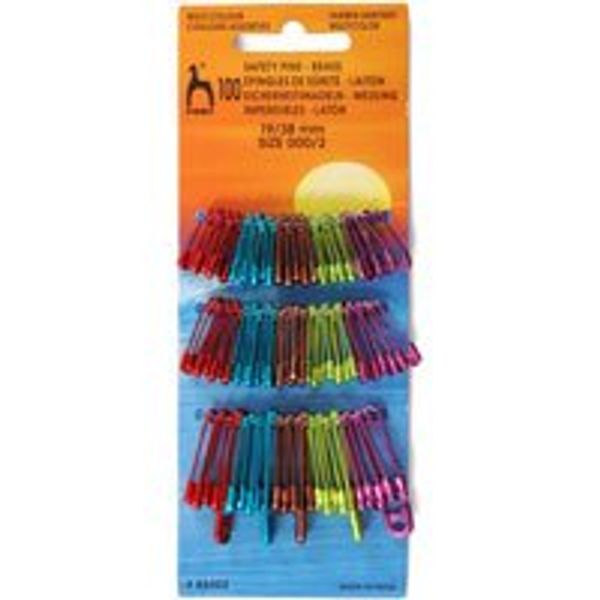 PONY MULTI COLOURED SAFETY PINS X 100