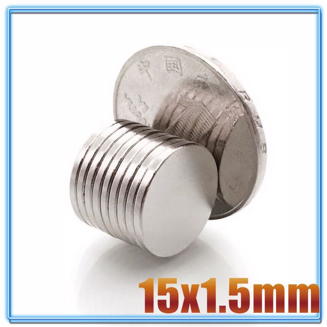 10 50 100PCS/LOT Button Magnets 15*2 Disc Neodymium Strong