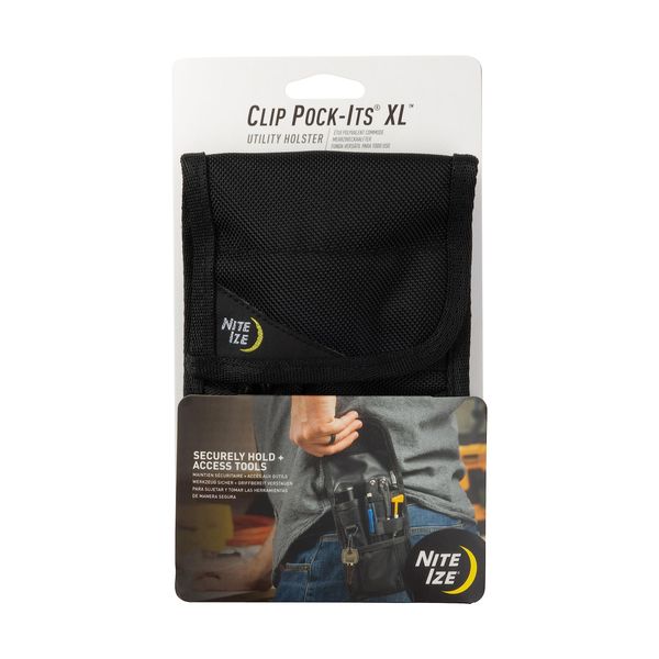 Nite Ize Clip Pock-Its XL Utility Holster - Tactical Pouch with Pockets for Tools - Utility Multi-Tool Belt Pouch with Strong Clip