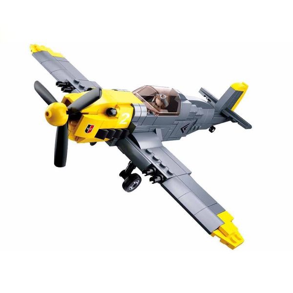 DAHONPA BF109 Fighter Military Army Airplane Building Bricks Set with 1 Figure, 289 Pieces Air-Force Build Blocks Toy, Gift for Kid and Adult.