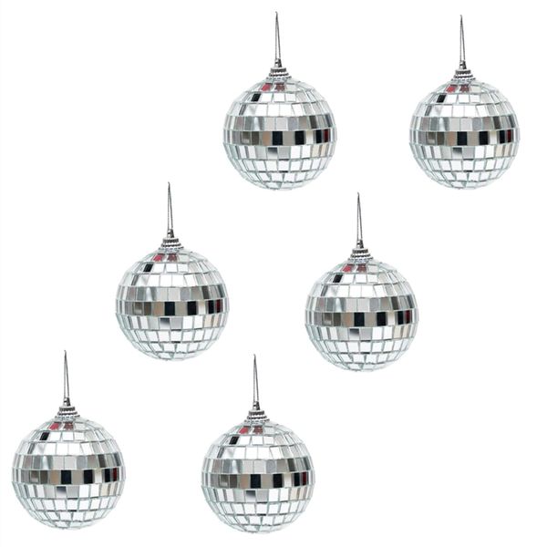 6Pcs Disco Ball 2Inch Silver Mini Disco Ball Mirror Ball for Disco Party Christmas Home Decoration