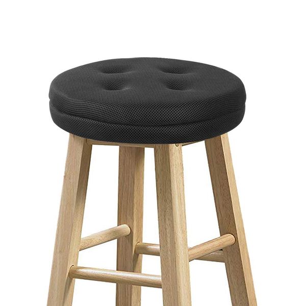 baibu Bar Stool Cushions, Super Breathable Round Bar Stool Covers Seat Cushion Round with Elastic Black 13" - One Cushion Only