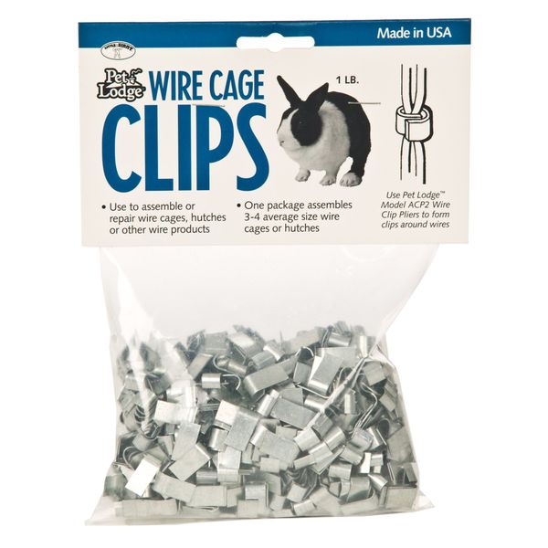 Pet Lodge® Wire Cage Clips | Clips for Repairing Pet Homes | Metal Clips for Assembling | Rabbit Hutch Cage Wire Clips | 1 lb