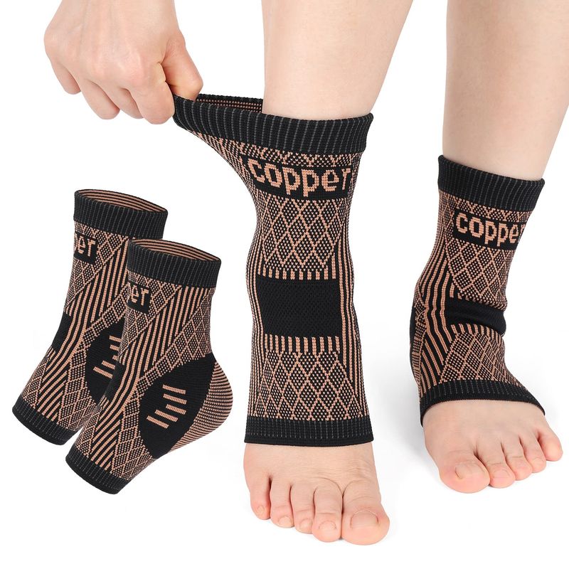 Vigorwise Ankle Brace, Copper-Infused Ankle Support Compression Socks ...