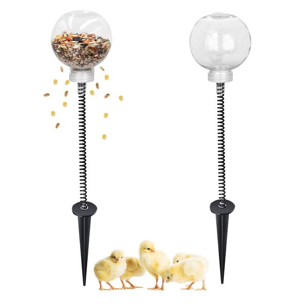 JINGHANGER 2PCS Peck Toys, Chicken Slow Feeder Interactive Slow Feed Release Toy for Your Flock Chicken Feeder Ball Peck Toy Chicken Feeding Toy Feeding Tool for Hens Poultry Duck Birds Parrots