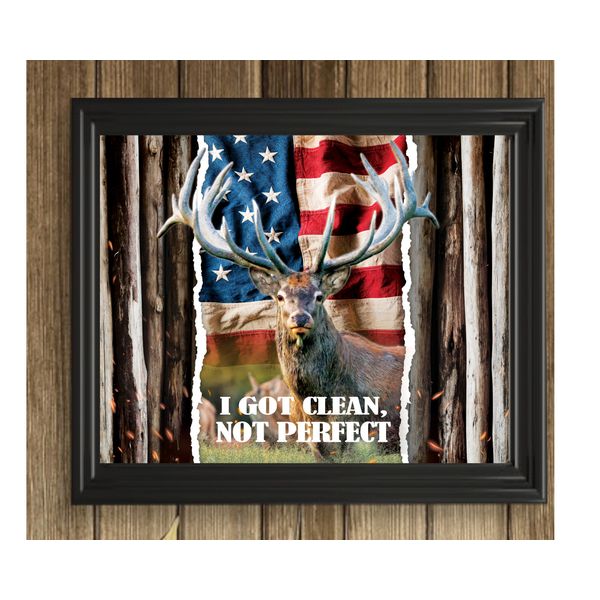 "I got Clean,Not Perfect" Drug Abuse, Alcohol Awareness UNFRAMED Wall Art Print