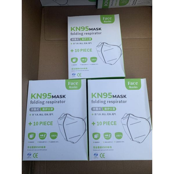 30 Piece KN95 Folding Respirator Mask 3 Bags of 10