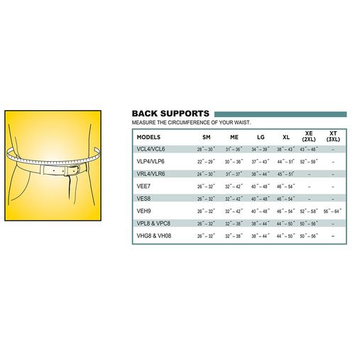 Valeo Industrial VEE7 Economy 7" Back Support Elastic Belt, VA4675, Black, Large (VI4675LG)