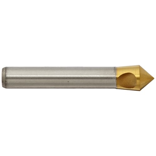 KEO 53510 Cobalt Steel Single-End Countersink, TiN Coated, 82 Degree Point Angle, Round Shank, 1/4" Shank Diameter, 5/16" Body Diameter