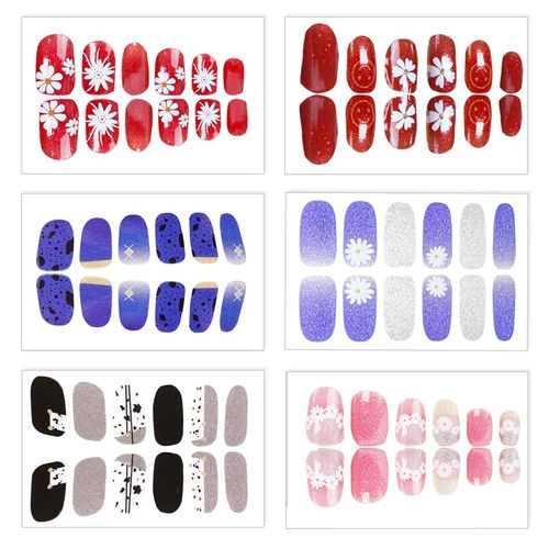 CUHZA 6 Fogli Adesivo Smalto per Unghie,Decalcomanie per Adesivi per Unghie, Copertura Completa Smalto Stickers Nail Art Full Cover Autoadesivi Decalcomanie per Unghie Decorazione Nail Art DIY