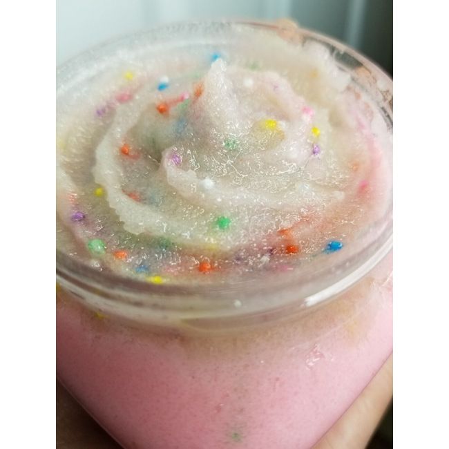 Self Care Friday Shea Sugar Scrub 10oz Exfoliator - Birthday Cake