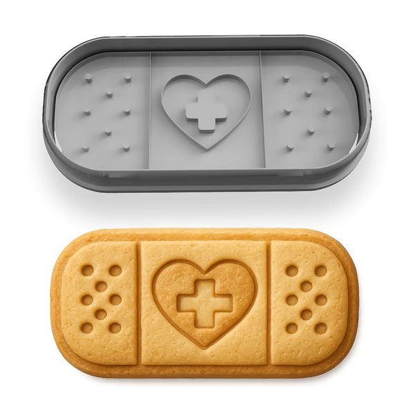 Bandage Cookie Cutter & Stamp - 4x1.75 Inches