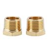 U.S. Solid 2pcs Brass Reducer Hex Bushing Brass Threaded Pipe Fitting (1/2" NPT Male x 1/4" NPT Female)