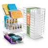 Sorbus Medium Clear Plastic Storage Bins with Handle 10 Pack - 10.25" L x 6.25"