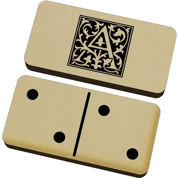 Azeeda 'Decorative Letter A' Domino Set & Box (DM00028598)
