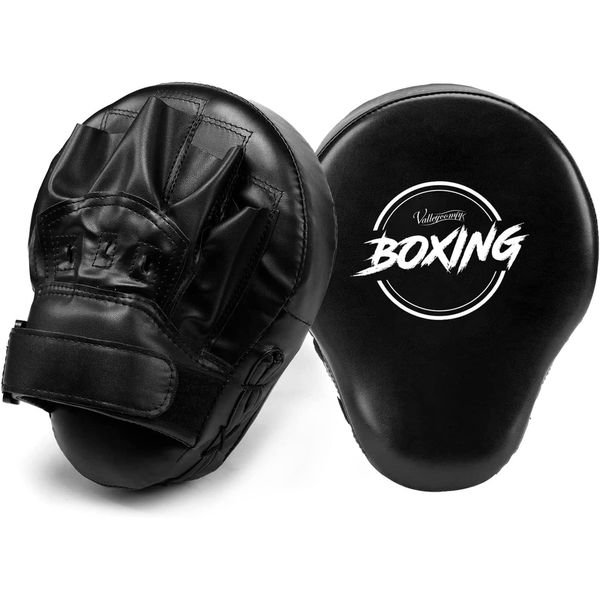 Valleycomfy Punching Mitts Boxing Punching Gloves Mitts for Training Martial Arts Karate Practice Lack of Exercise (Black)