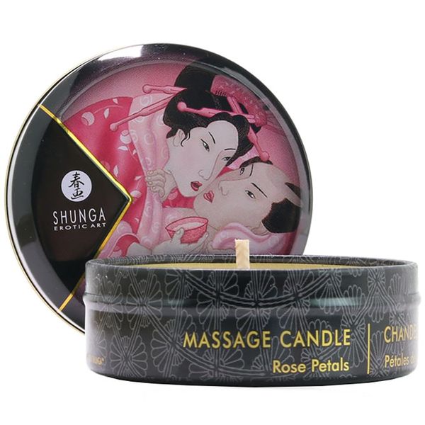 Aphrodisia Mini Massage Candle 1oz/30ml in Rose Petals