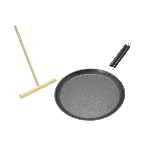 Takagi IH Fiber Line Crepe Pan 9.4 inches (24 cm) & Dragonfly Set, Black