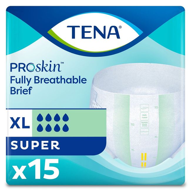 Unisex Adult Incontinence Brief TENA ProSkin Super X-Large 60 per Case #68011