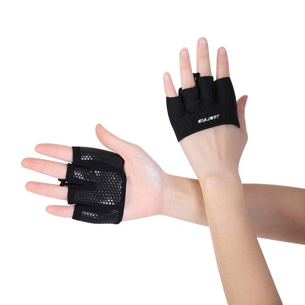 ONTYZZ Fitness Gloves Cross Training Gloves Gripper Glove Women Men Fitness Gloves with Silicone Grip Surface for Gym Weightlifting Strength Training Pull Ups Workout - 1 Pair Fitness Gloves Black/M