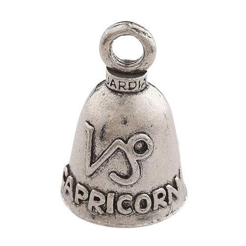 Guardian Bell Capricorn Good Luck Bell w/Keyring & Black Velvet Gift Bag | Motorcycle Bell | Lead-Free Pewter | Good Luck Gift to Friends & Family | Bike Bell | Made in USA