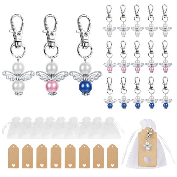 Anyasen Engelanhänger 30 Stück Schutzengel Anhänger Gastgeschenke Weihnachten Schutzengel Schlüsselanhänger Schutzengel Gastgeschenke Hochzeit Engel Perle Flügel Anhänger Hochzeit Taufe Anhänger