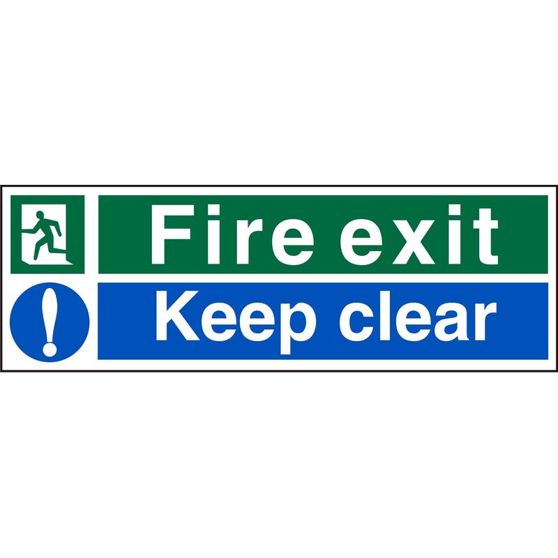 Cartello Fotoluminescente “Fire Exit – Man Running Left” – Adesivo In Vinile 300x100 Mm – Segnaletica Di Sicurezza Antincendio