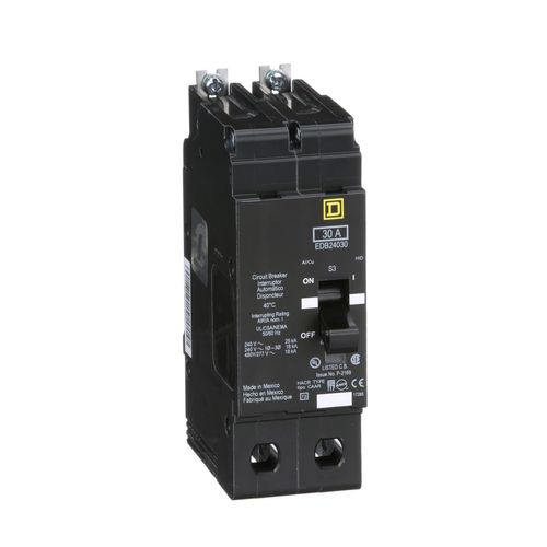 Square D EDB24030 EDB Type Circuit Breaker, 30-Amp, 2-Pole, 480Y/277V