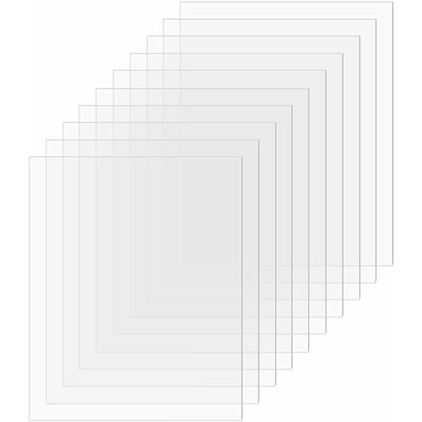 [10-Pack] SimbaLux® Acrylic Sheet Clear 8”x10” 0.04” Thick (1mm) Plexiglass