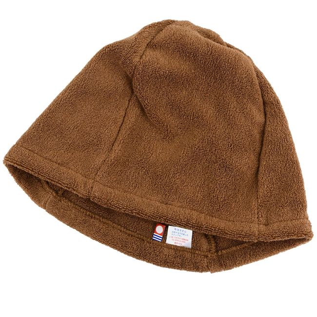 Imabari Towel Sauna Cap, Leisure Hat, 100% Cotton, Made in Japan Antibacterial, Pile, Brown, M