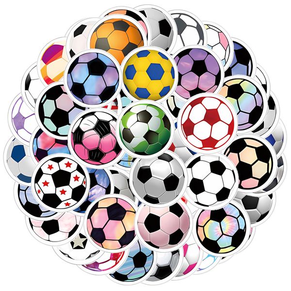 TIESOME 60 Pcs Soccer Stickers, Waterproof Soccer Sports Stickers Soccer Accessories Water Bottles Laptop Car Luggage Mobile Phone Skateboard Decal Decor Perfect Soccer Gifts for Girls and Teenagers