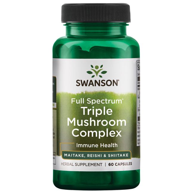 Swanson Full Spectrum Triple Mushroom Complex for Immune Support 60 Capsules