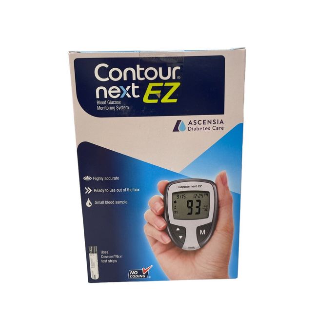 New Sealed Contour Next EZ Blood Glucose Monitoring System w/10 Lancets EXP 1/28