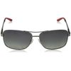 Carrera Men's 8014/S Rectangular Sunglasses, Matte Black/Polarized Gray, 61mm, 14mm